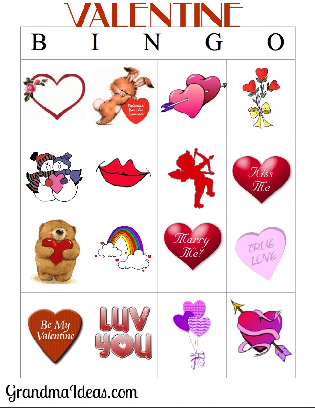 Valentine Bingo With Grandchildren Grandma Ideas